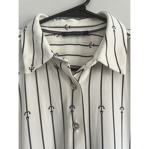 tommy hilfigerwomen Sleeveless Small White Anchor Design Shirt